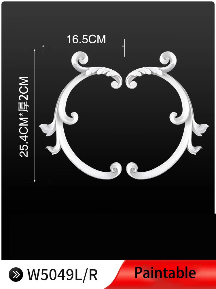 appliques decoratives sculptees floral classique blanc meubles deco mur opacite grande taille DIY