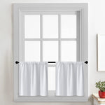 rideau moderne blanc uni opaque 100% polyester pièces 132cm 46cm cuisine