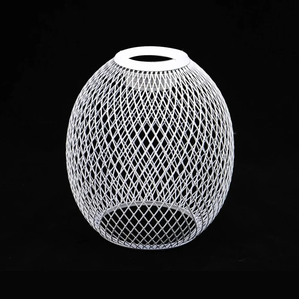 abat jour suspension cage ampoule fer maille moderne industriel noir doré blanc tringle led