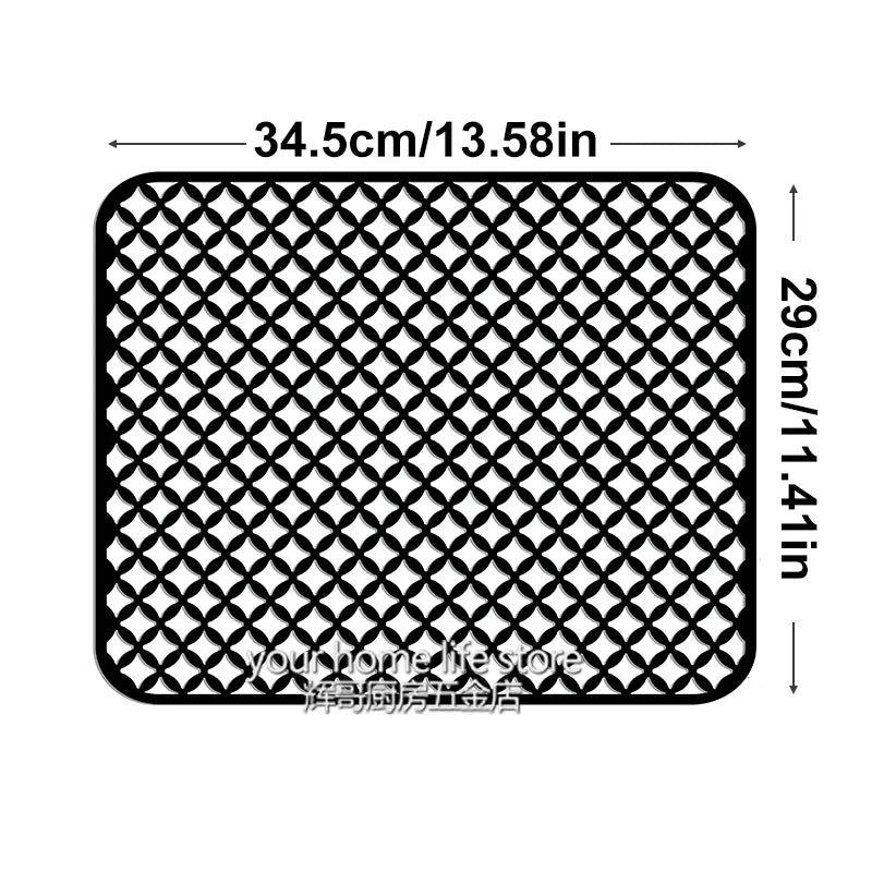 tapis cuisine silicone gris moderne perforé protection évier 72x39.5cmversiblelavabo