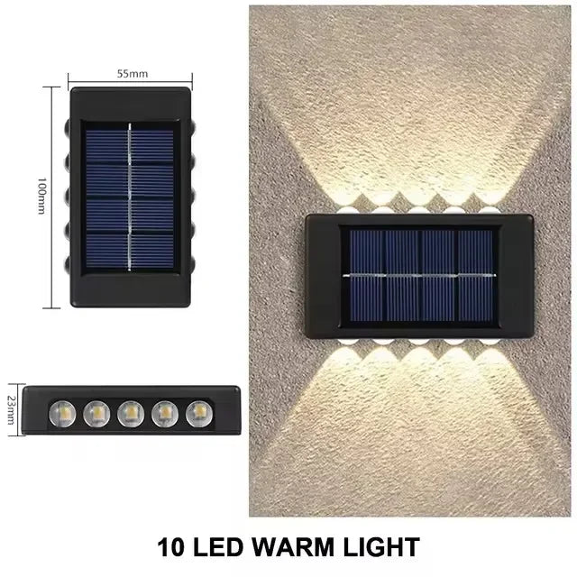 lumière solaire extérieure led ip65 mur noir blanc jaune moderne vis