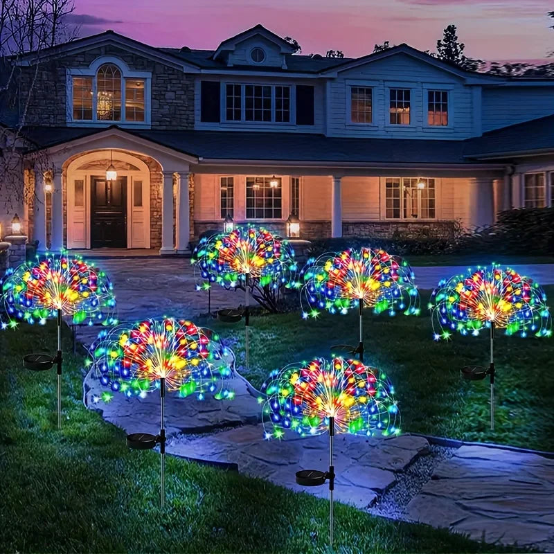 lumières solaires multicolores forme fleur pétales lumineux moderne décoratif fixations piquets jardin nocturneextérieur