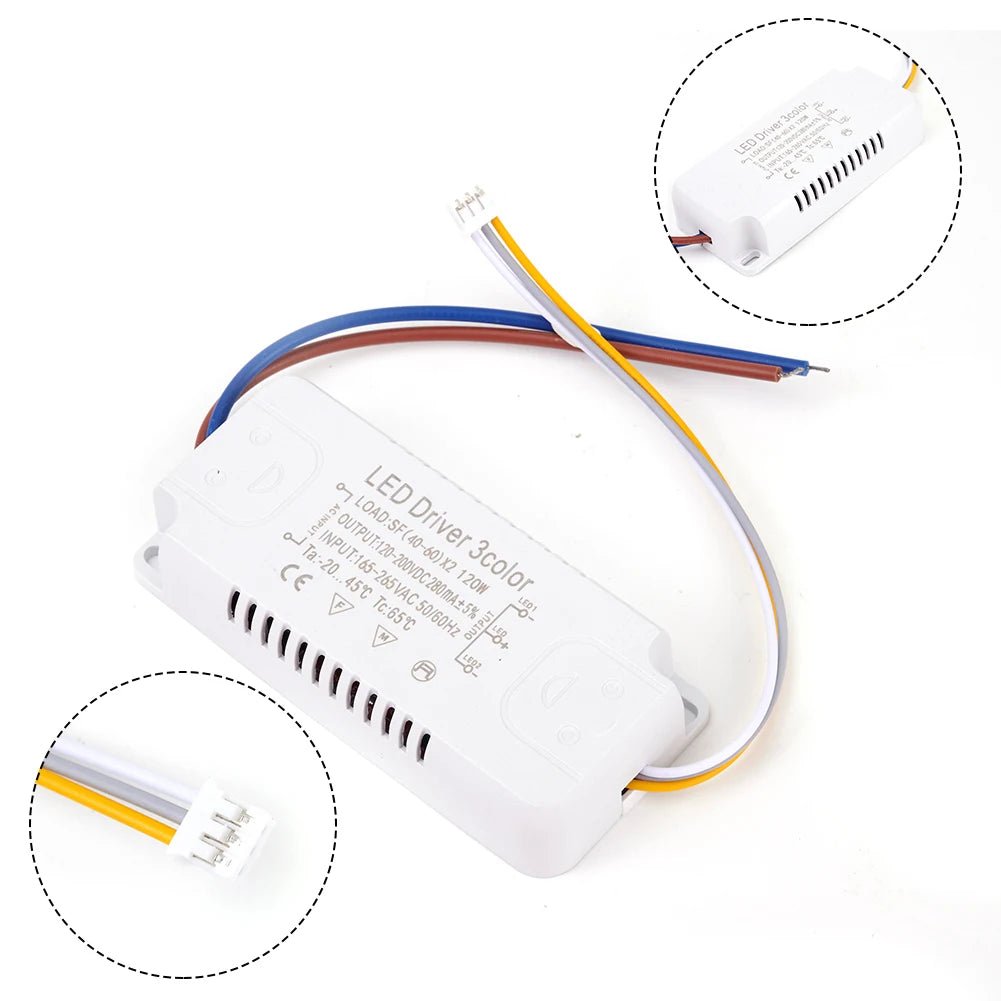 transformateur led blanc moderne câbles jaune bleu marron plat lisse