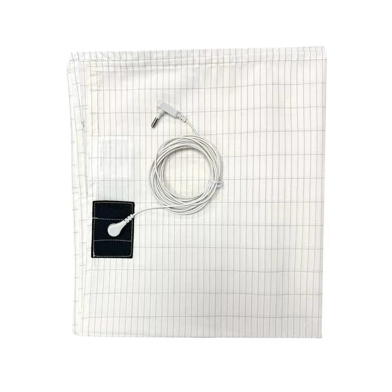 coussin chauffant électrique blanc rayures câble prise bouton contrôle moderne blanc noir