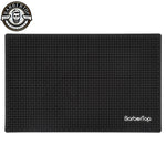 tapis coiffeur antidérapant noir or outils rangement surface texturée professionnel utilitaire
