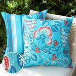 housses coussin imperméables fleurées modernes extérieur intérieur voiture 45x45cm deux lot