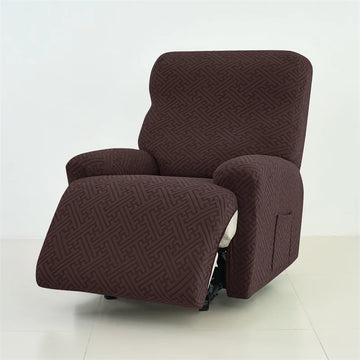 housses fauteuil inclinable jacquard beige motif géométrique moderne fixation pièces polyestère lavable automne hiver