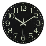 horloge murale moderne aiguille noir vert luminescent points decoration mdf chambre coucher