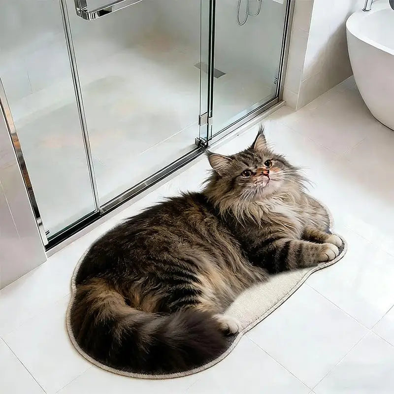 tapis sol antidérapant chats chiens pelucheux moderne décoration maison beige gris bleu marine