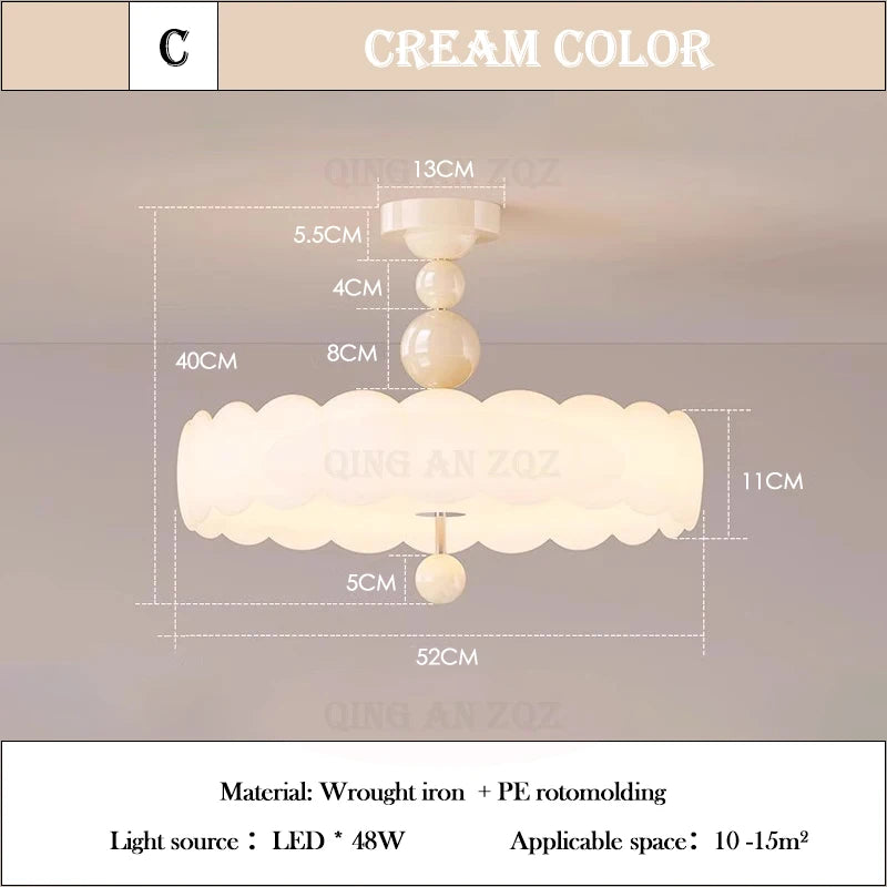 lampe suspendue rose clair nuage texture minimaliste vis fixation base abatjour ampoule led chambre
