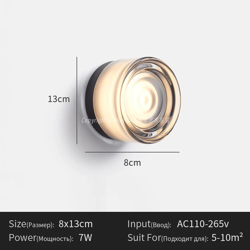 appliques murales modernes transparentes ambre gris clair texturées minimaliste fixées mur flux lumineux led