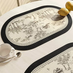 serviette table verte classique fleurs lin respectueux environnement 30x45cmversible facile nettoyer