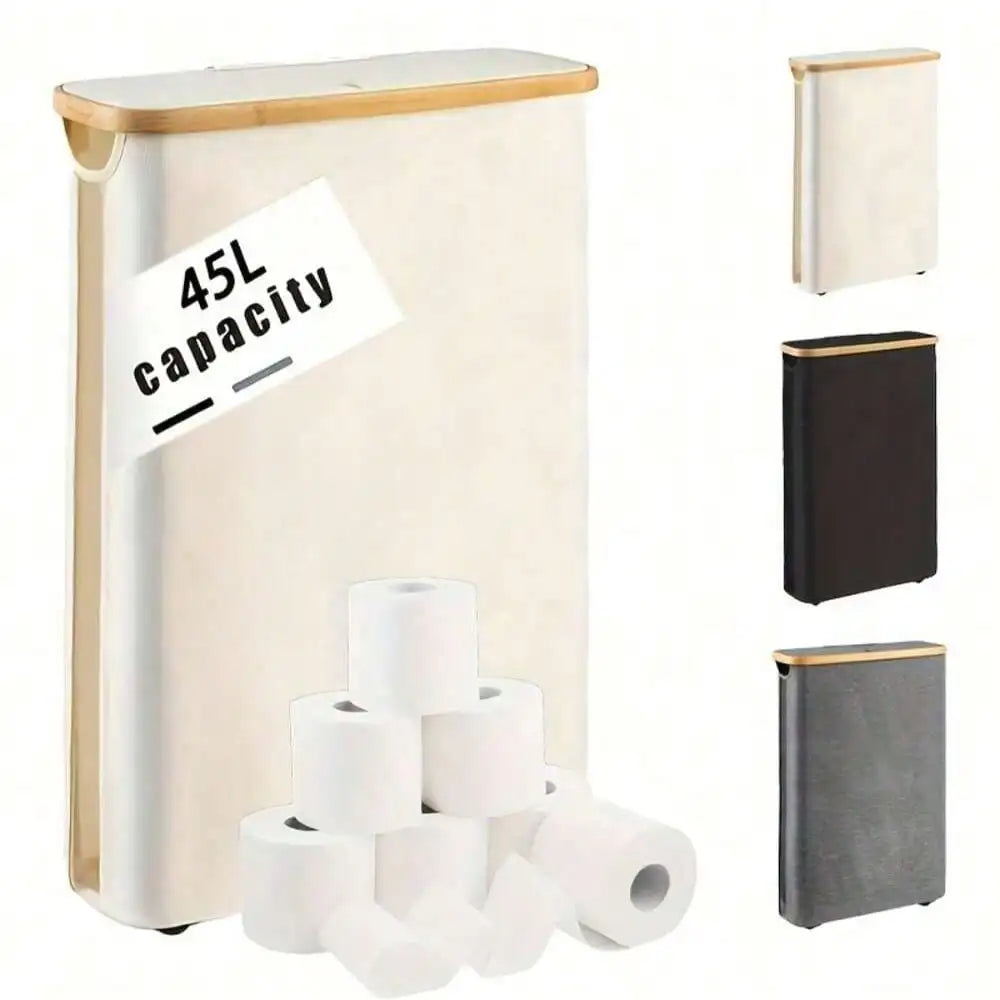 boîte papier toilette bambou noir moderne pratique grande capacité chambre salon