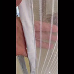 rideau porte blanc maille fine opacité moderne clips fixation 90x210cm