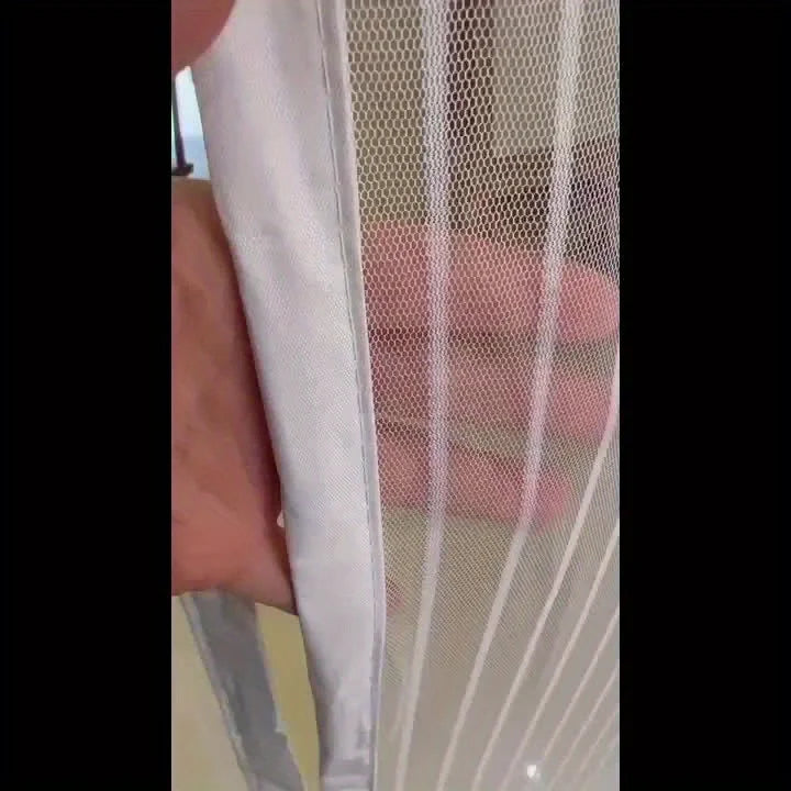 rideau porte blanc maille fine opacité moderne clips fixation 90x210cm