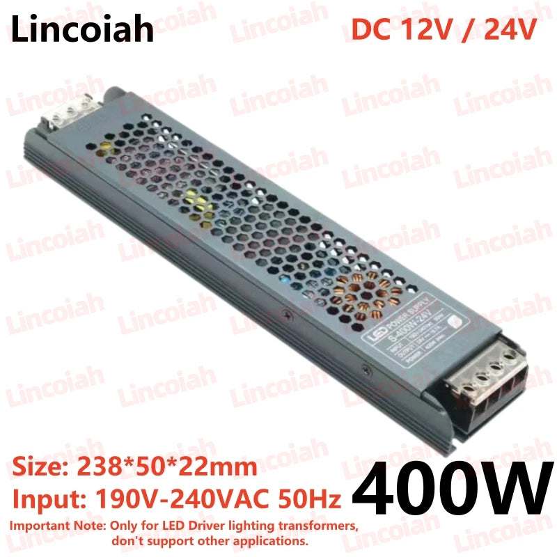 transformateur alimentation led 12v 24v 5a 12a 100w 150w 200w 300w 400w noir grille