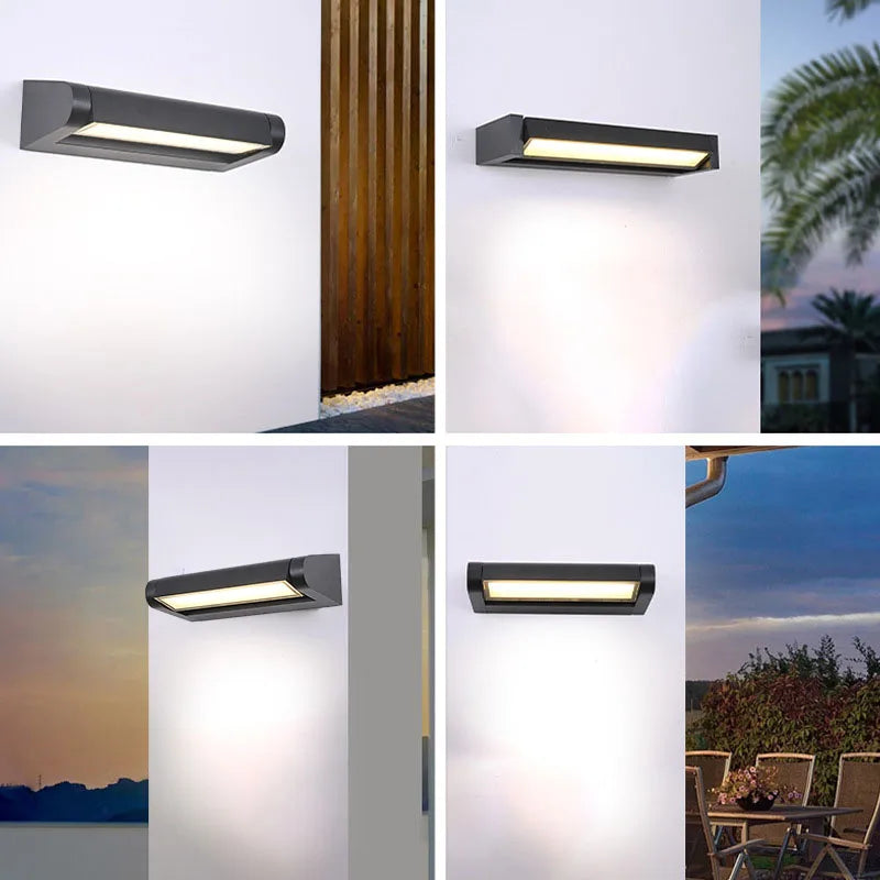 éclairage led moderne extérieur mural noir jaune 12w 18w 30w certifié ul rohs fcc