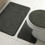 tapis bain set moderne gris foncé beige doux absorbant antidérapant respectueux environnement salle bain