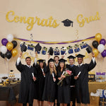 guirlande décorative fête diplômes lettres paillettes étoiles chapeaux ballons serpentins