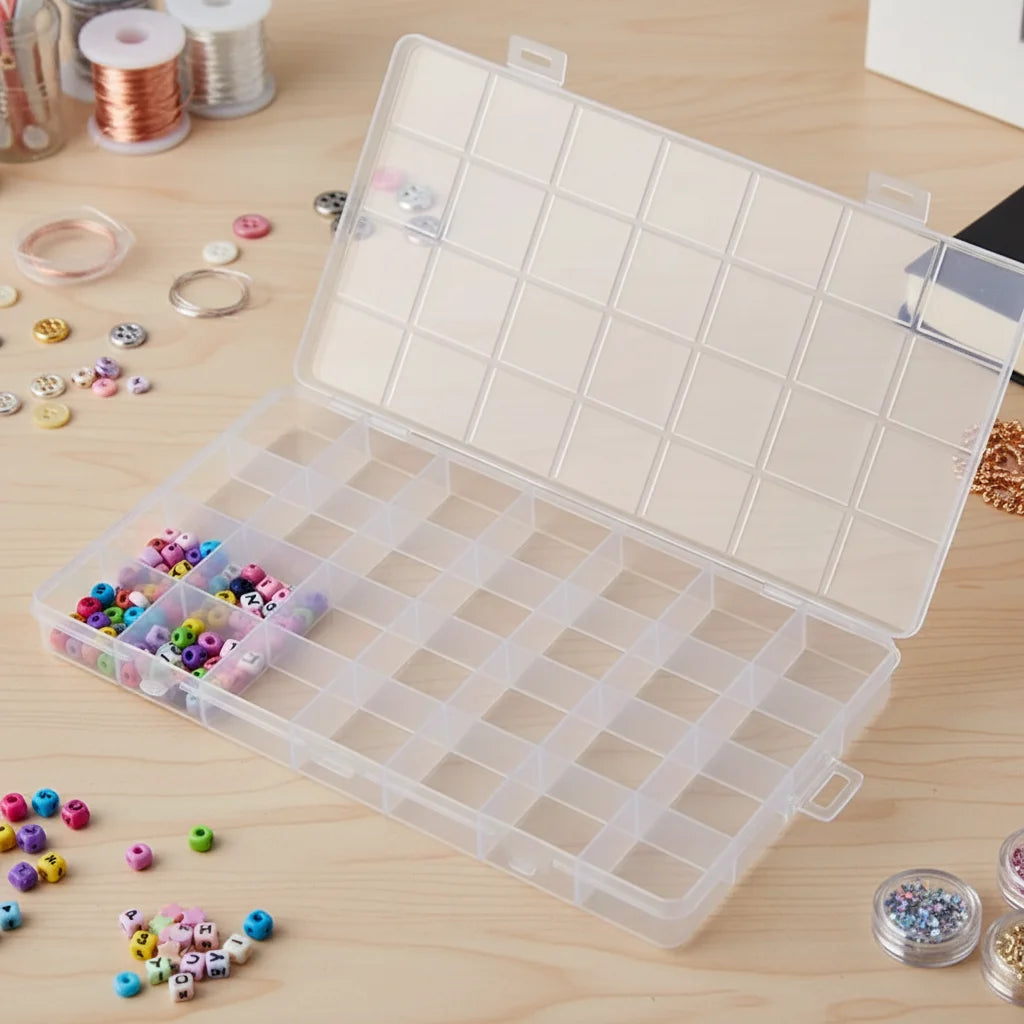 boîte rangement bijoux transparente compartiments modernes organisation pratique accessoires broderie voyage porte bijoux multifonctionnels