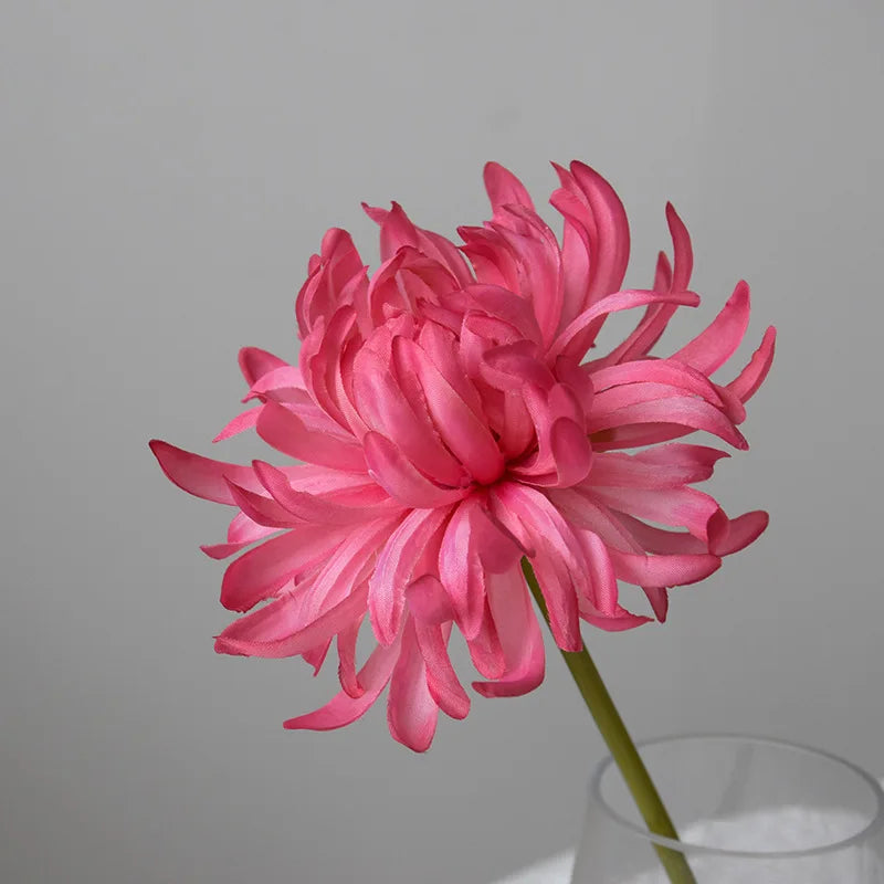 fleurs artificielles chrysanthèmes soie rouge rose bleu blanc jaune décoration intérieure mariage anniversaire minimaliste