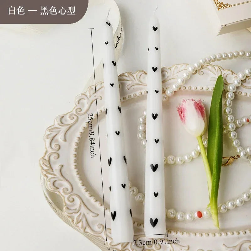 Bougies coniques peintes fleurs vert clair blanc rose violet bleu clair sans flamme aromathérapie