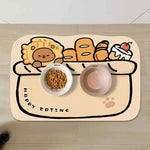 tapis repas antidérapant chien chat lavable imperméable motif nourriture animaux compagnie