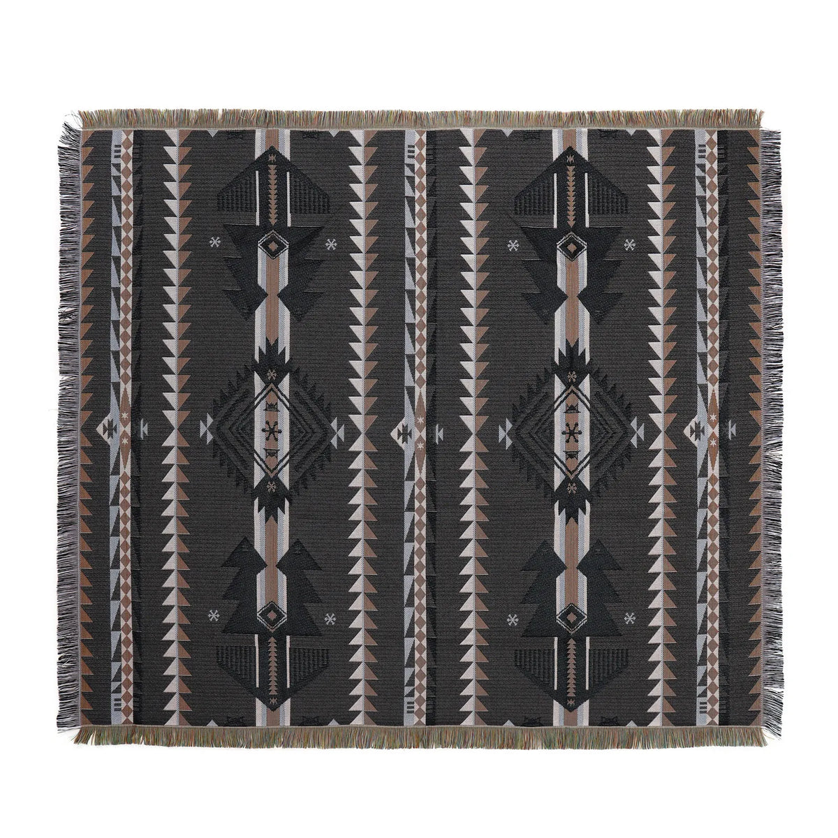 couverture pique nique tigre moderne motif monstera coton gris orange noir vert