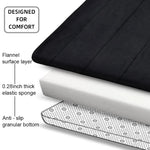 tapis bain moderne bleu foncé gris motifs géométriques doux absorbant antidérapant respectueux environnement