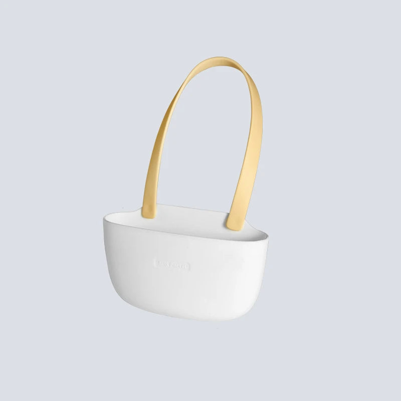 organisateur cuisine suspendu évier rangement éponge savon brosse moderne minimaliste vert olive marron