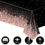 nappe jetable noire rose gold paillettes festive mariage anniversaire dégradée étoilée opaques festives glamour