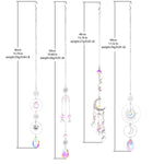 décoration murale cristal transparent argenté lunes étoiles géométrique boho romantique