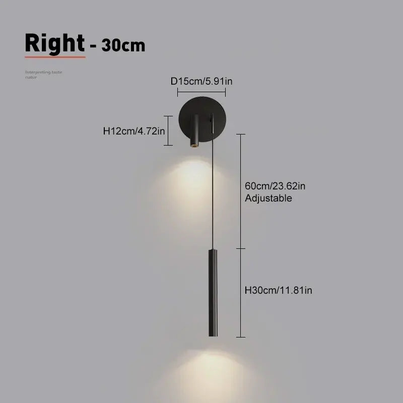 luminaires muraux led minimalistes noir gris chambre salon cuisine étude entrée tricolore