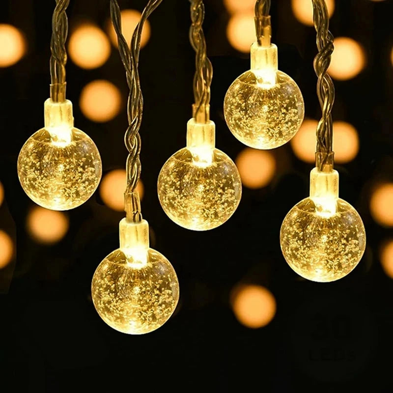 guirlande lumineuse led clignotante boules couleur brillantes clips autoinstallation deco fêtes