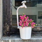 pots fleurs decoratifs rustiques vintage noir blanc vert texturés apparents