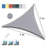 Détail de la toile imperméable de la voile d'ombrage triangulaire