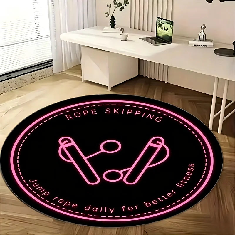 tapis rond moderne décoration intérieur salon chambre maison motif floral peluche doux antidérapant polyester