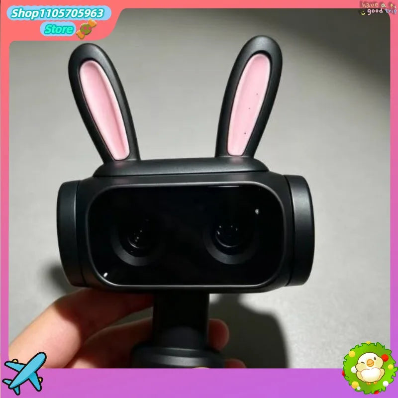 caméra 3d imprimerie pla oreilles lapin rose moderne vlog blogger ornement adorable