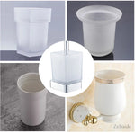 pot pinceau verre blanc mat classique adhésif poignée dorée 9.5cm 8cm 15cm