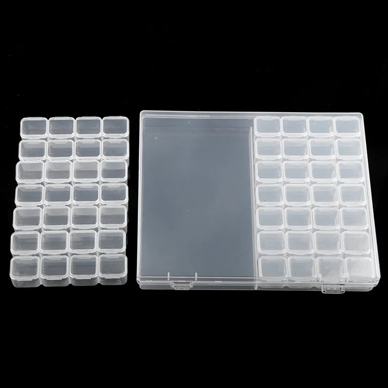 boîtes rangement bijoux plastique réutilisable 28 56 grilles compartiments modernes clips fermeture transparentes