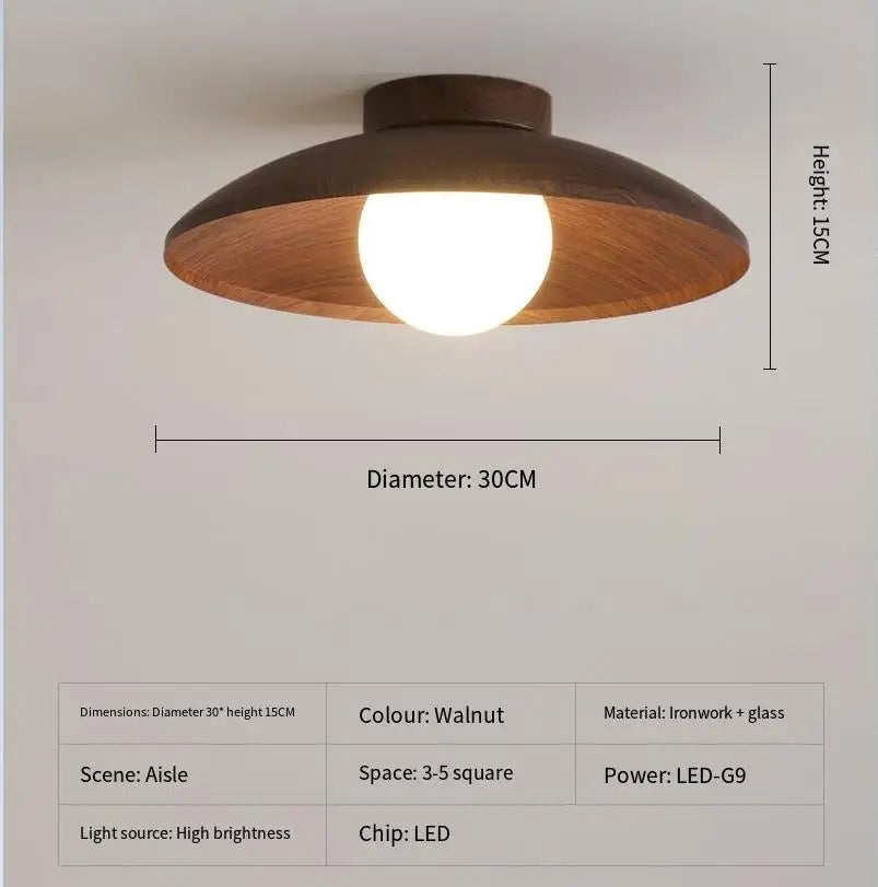 lampe led bois marron clair minimaliste texture naturelle opacité interrupteur mural tricolore 220v