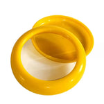 boîtes conservation alimentaire transparentes modernes respectueuses l'environnement couleurs vert jaune rouge adhésif