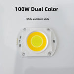 lumière led blanc jaune 100w 200w double cob projecteur moderne vis fixation