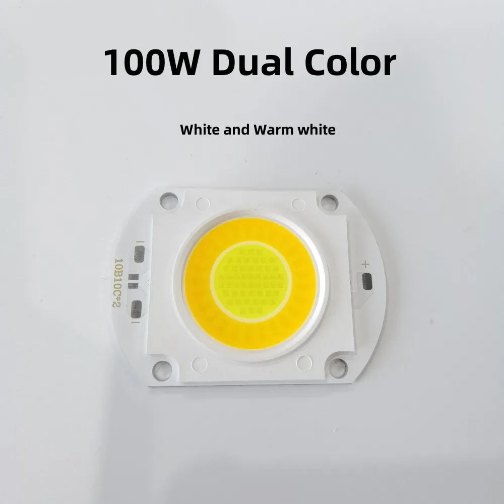 lumière led blanc jaune 100w 200w double cob projecteur moderne vis fixation