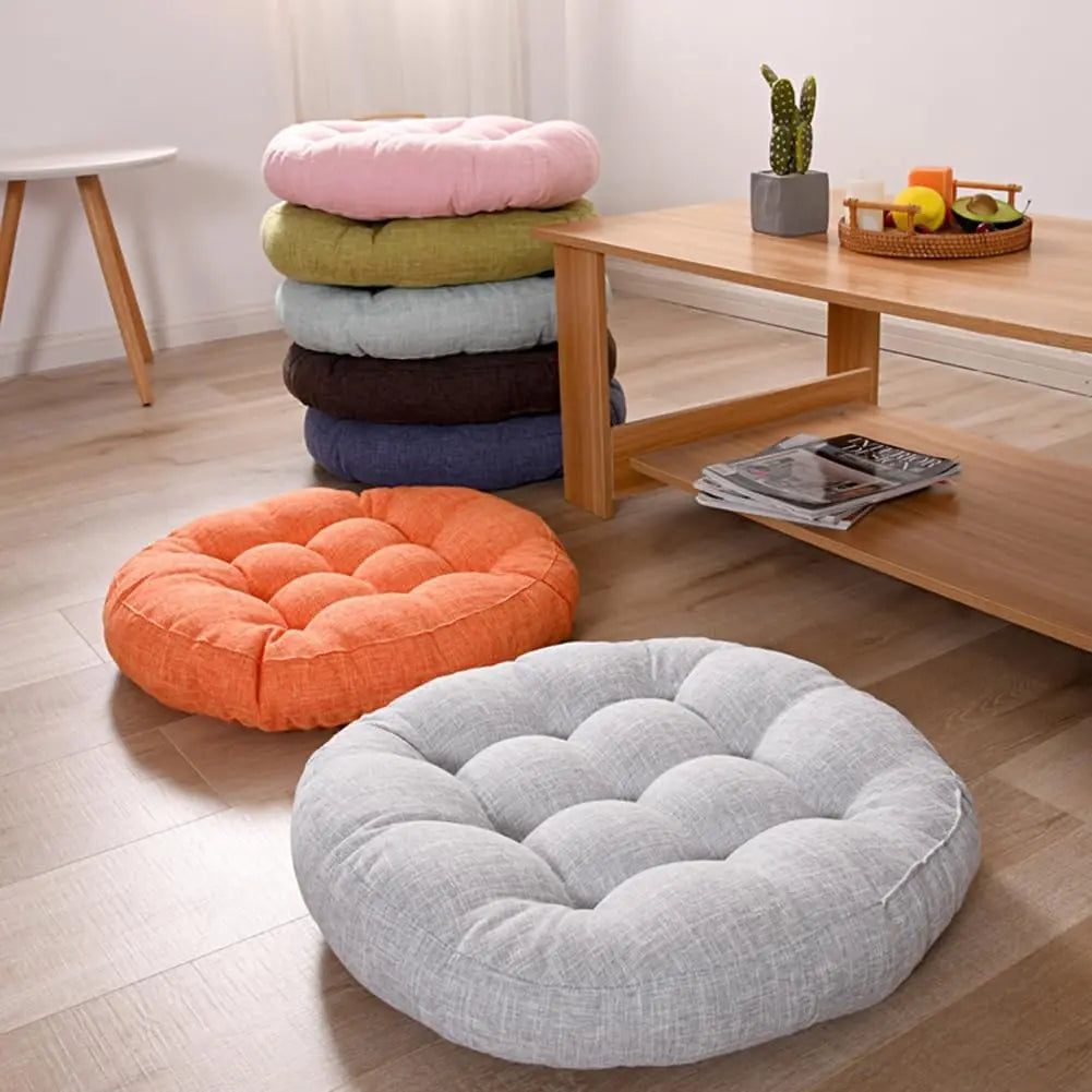 coussin rond solide moderne couleur rose vert bleu marron orange gris 55cm 47cm 42cm