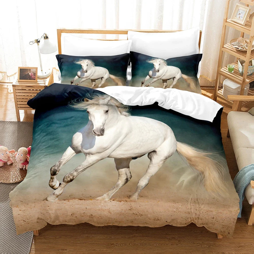 Parure de lit cheval imprimée 3D dans différentes couleurs disponibles