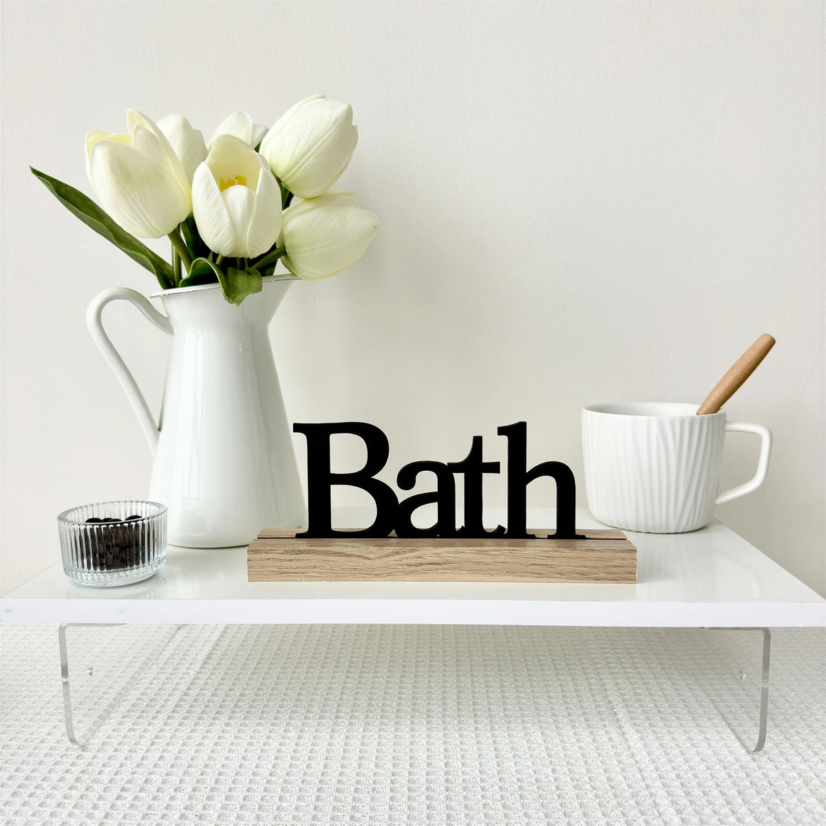 décoration murale lettres bath eat welcome kitchen bois clair rustique champêtre