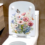 sticker mural multicolore fleurs papillons adhésif illustration salon salle bains deco minimaliste