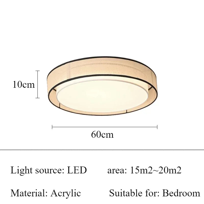 plafonnier led tissu moderne opalescent beige clair noir éclairage quotidien minimaliste