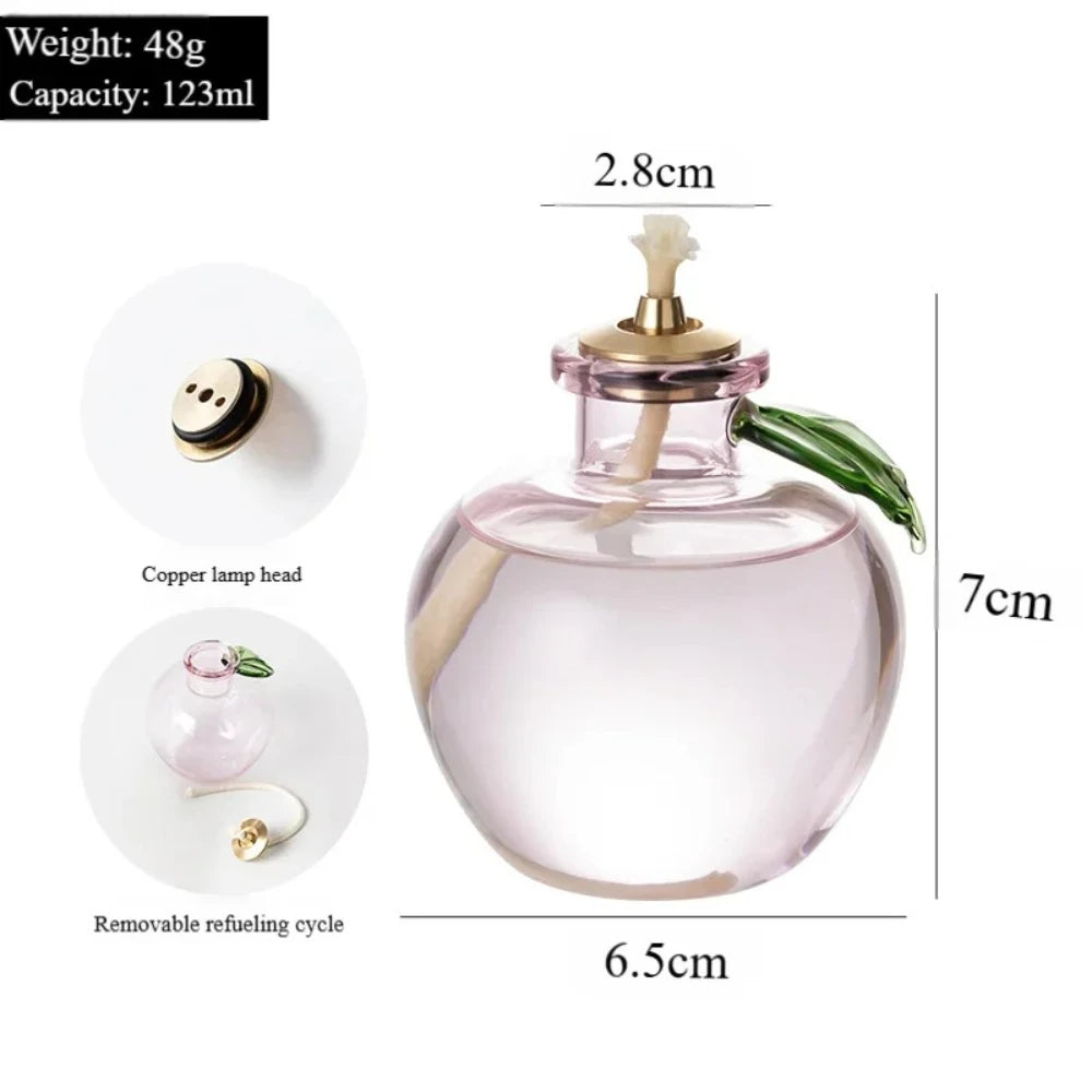 lampe essence pomme transparente rose feuilles vertes moderne recharge amovible cuivre vintage chambre